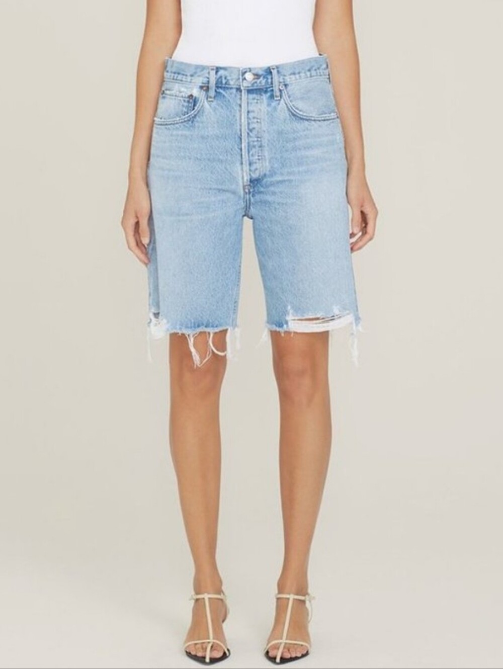 AGOLDE '90s High Rise Distressed Jeans Short Womens Size 23